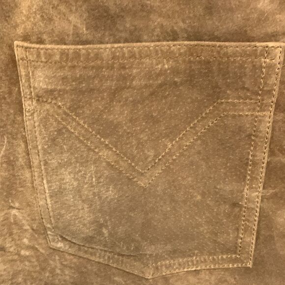Etcetera Tan Soft Suede Leather High Rise Straight Leg Pants Size 4 - Picture 8 of 14